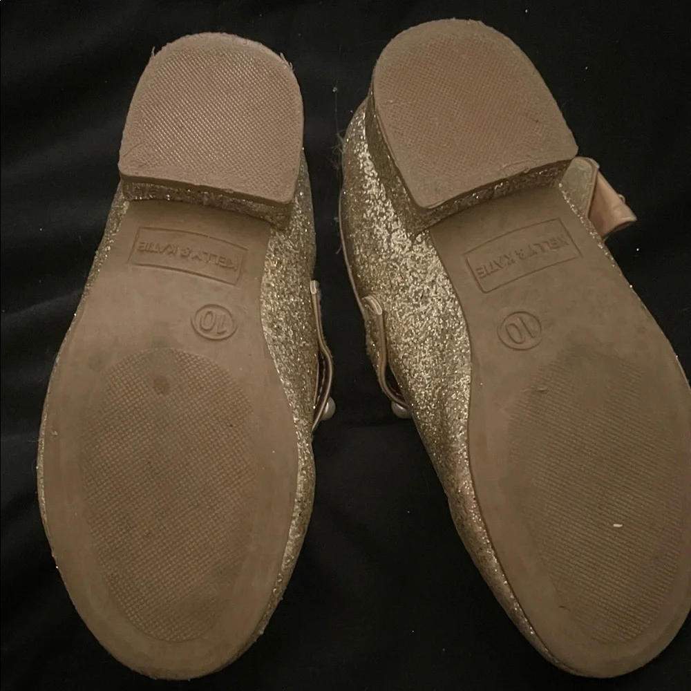 Kelly & Katie Glittery Gold Kids Dress Shoes